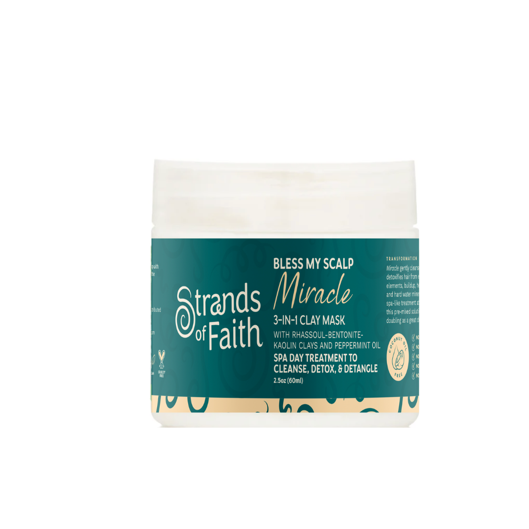 Miracle 3-IN-1 Clay Mask | Detox & Detangle Hair | Strands of Faith