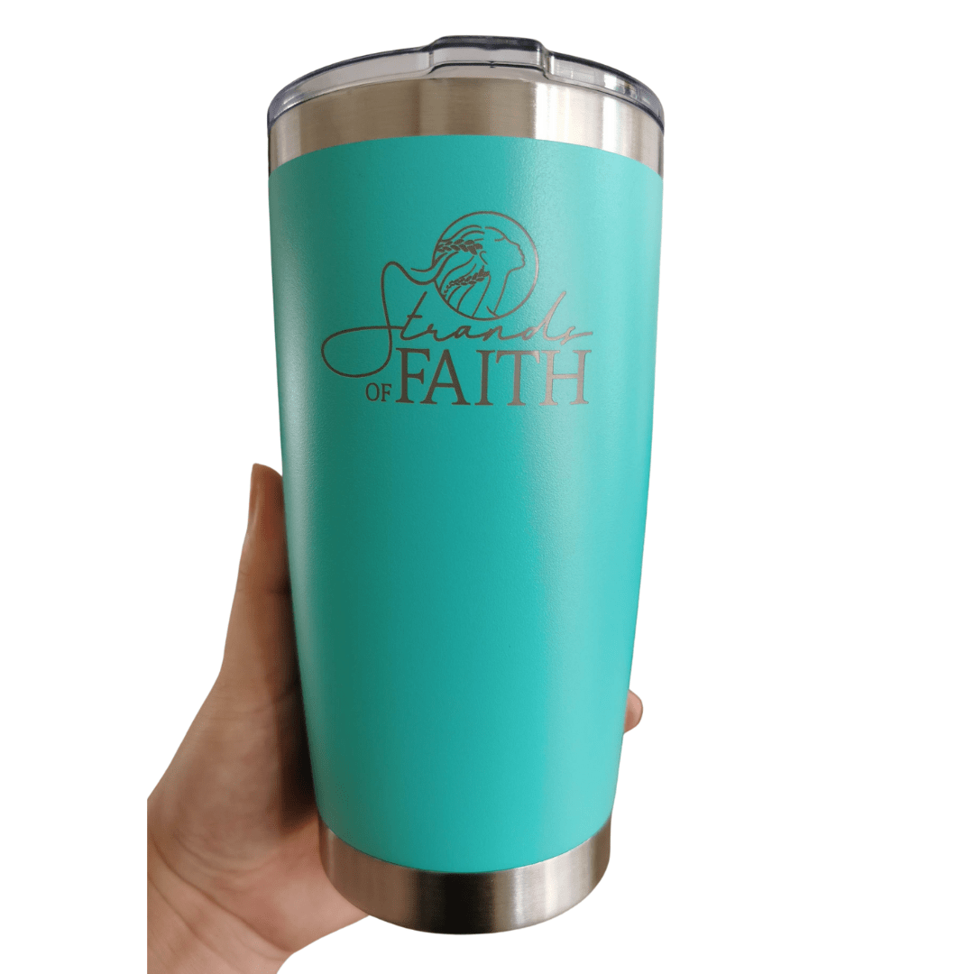 Strands of Faith 20oz Thermal Cup Tumbler w/Straw and Cleaning Brush